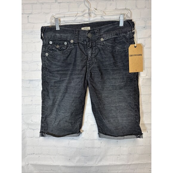 True Religion Other - New True Religion Ricky SN Flap Short 29" Black Rinse Denim Relaxed Straight